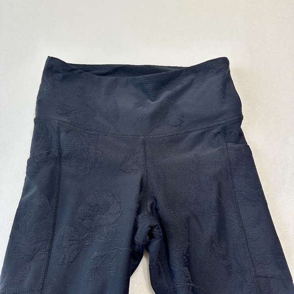 Mono B Black Jacquard Textured High-Waisted Leggings Women’s Size Small - Picture 5 of 7